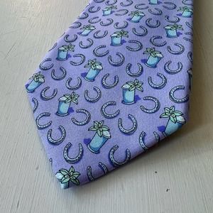 Vineyard Vines Kentucky Derby 100% Silk Necktie, Mint Julep, Horseshoes, NWOT